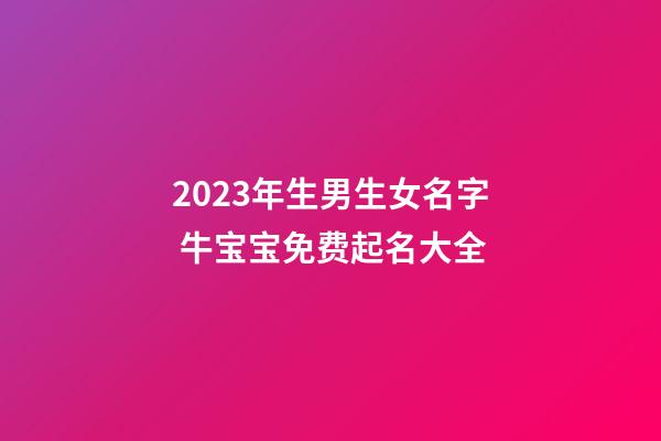 2023年生男生女名字 牛宝宝免费起名大全